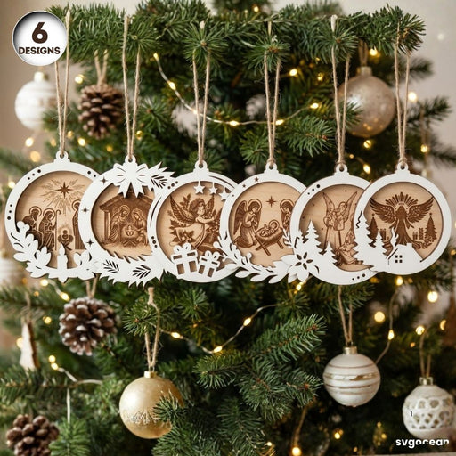 Nativity Ornament Engraving SVG Bundle - Svg Ocean