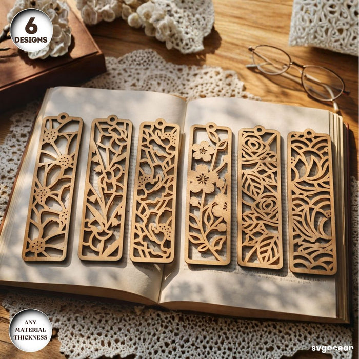 Floral Bookmarks Laser Cut Bundle - Svg Ocean