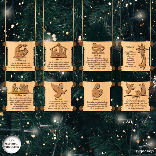 Nativity Scroll Ornaments SVG Bundle - Svg Ocean