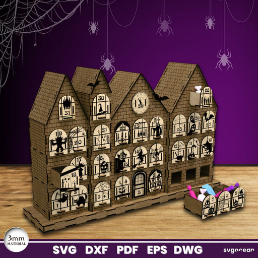 Halloween Advent Calendar Laser Cut - Svg Ocean