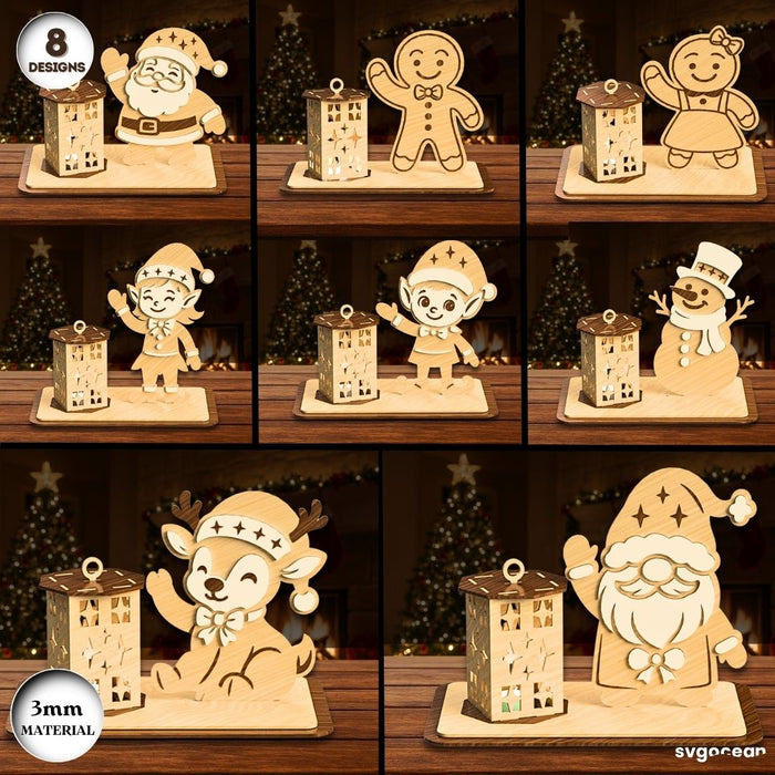 Christmas Stand Candle Holders Bundle - Svg Ocean