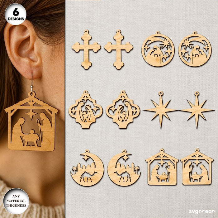 Nativity Scene Earrings Bundle - Svg Ocean