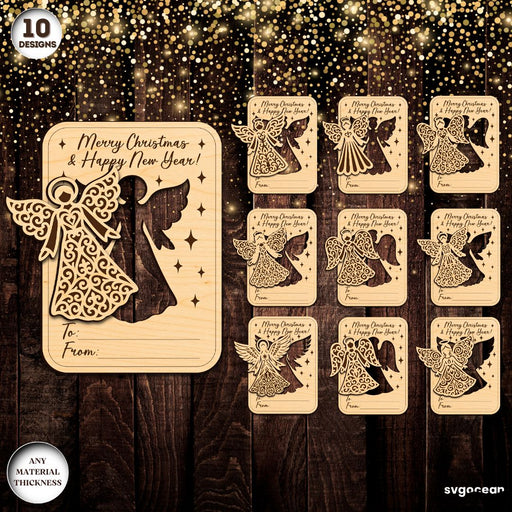 Christmas Card Angel Ornament Bundle - Svg Ocean