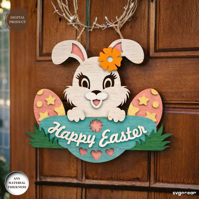 Easter Bunny Door Hanger Laser Cut - Svg Ocean