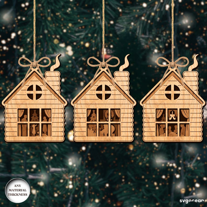 Christmas House Shadow Box SVG Bundle - Svg Ocean