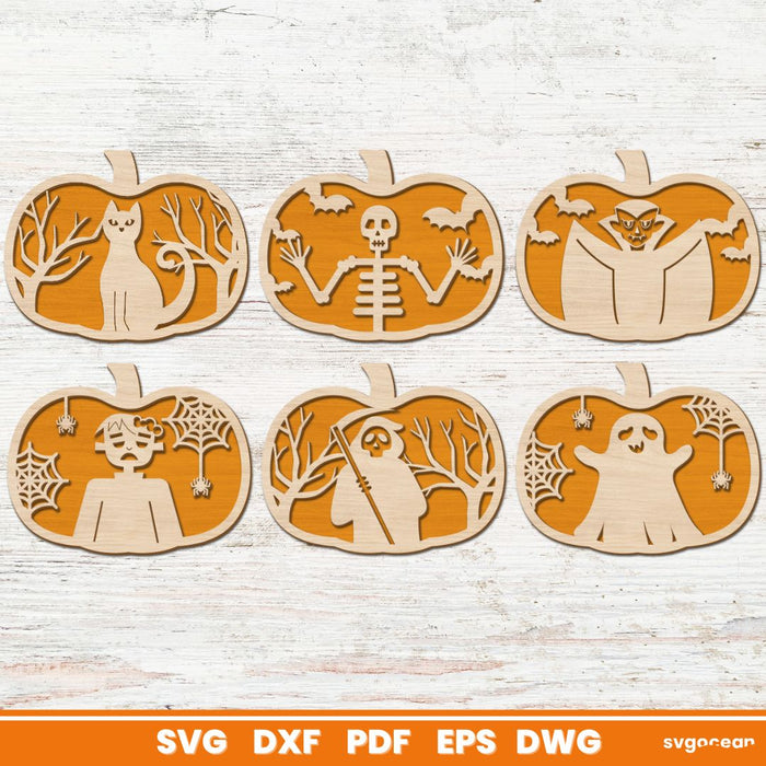 Halloween Pumpkins Laser Cut Bundle - Svg Ocean