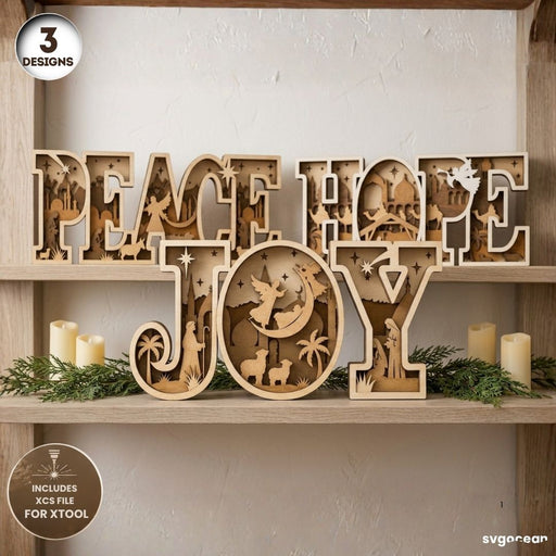 3D Nativity Word Stands SVG Bundle - Svg Ocean