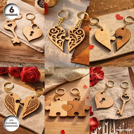 Puzzle Pieces Couple Keychains SVG Bundle - Svg Ocean