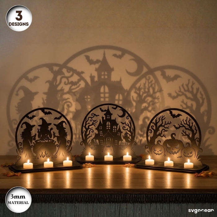 Halloween Candle Holder SVG Bundle - Svg Ocean