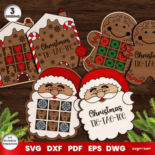 Christmas Tic Tac Toe Bundle - Svg Ocean