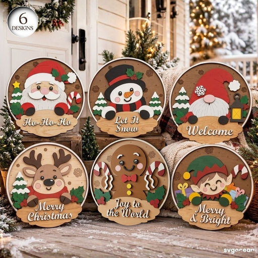 Christmas Welcome Door Signs SVG Bundle - Svg Ocean