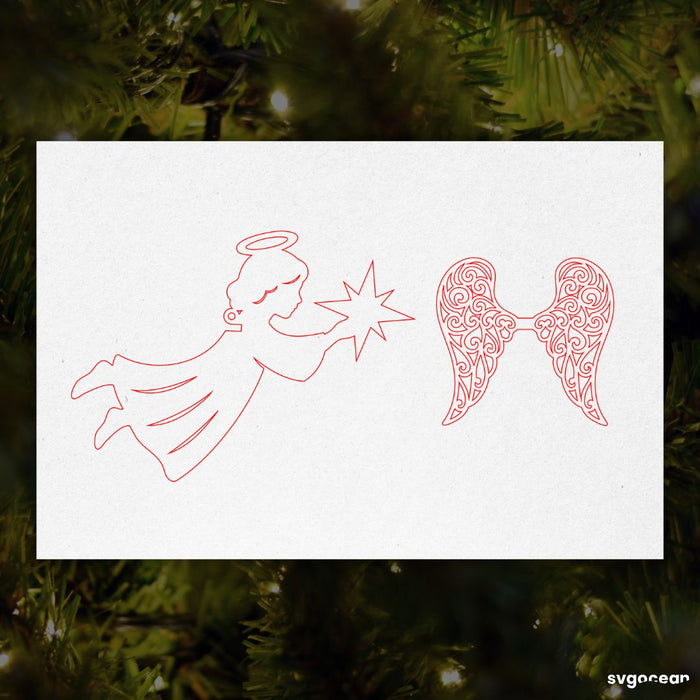 3D Christmas Angels Ornament Bundle - Svg Ocean