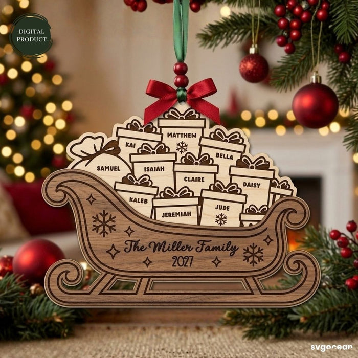 Santa Sleigh Ornaments SVG Bundle - Svg Ocean