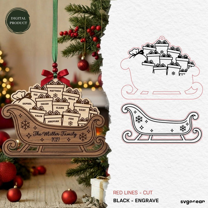 Santa Sleigh Ornaments SVG Bundle - Svg Ocean