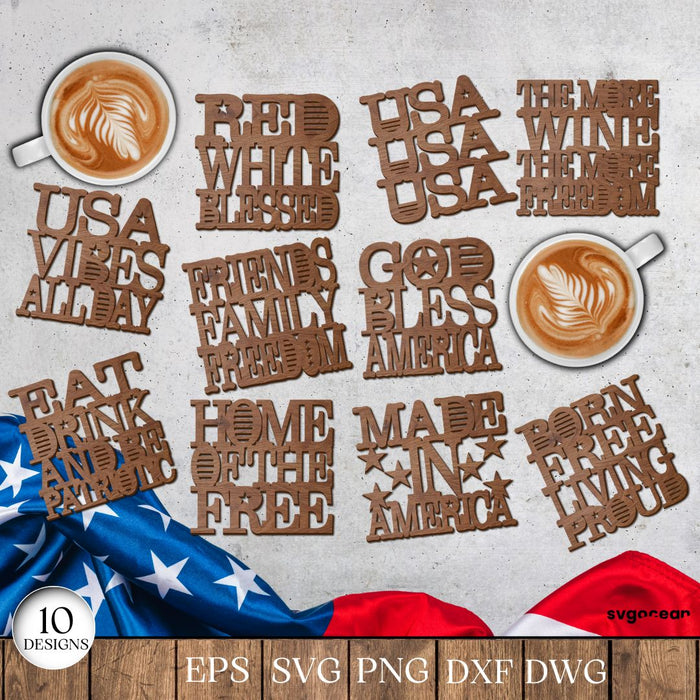 Wooden Coasters Laser Cut Megabundle - Svg Ocean