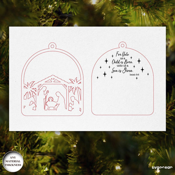 Religious Nativity Ornaments Laser Cut - Svg Ocean