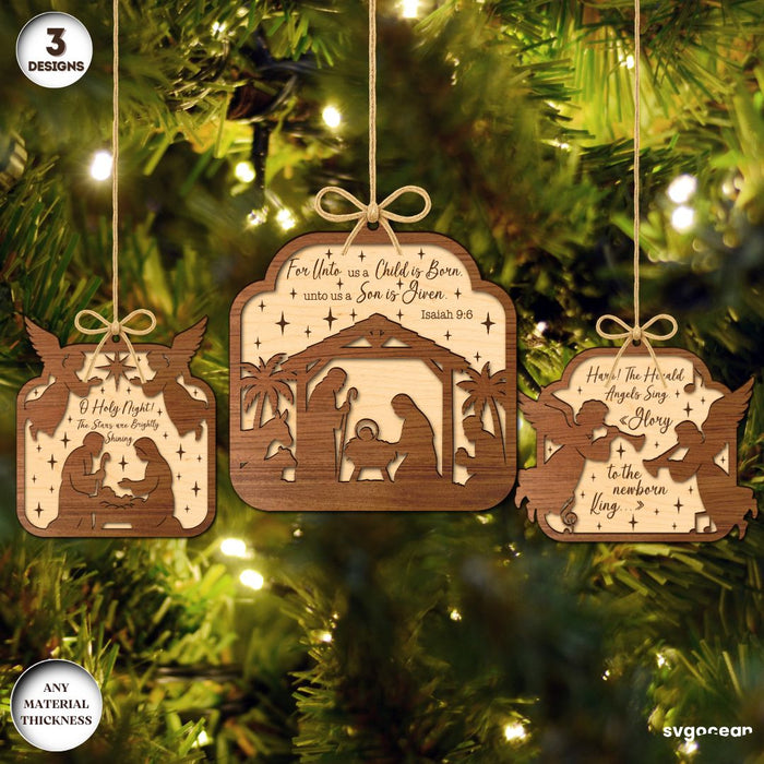 Christmas Nativity Ornaments Laser Cut - Svg Ocean