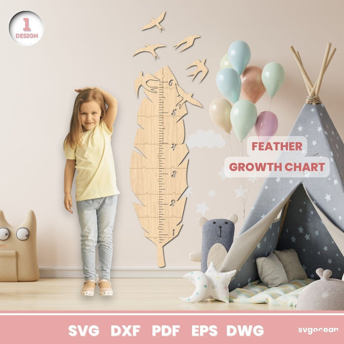 Feather Growth Charts Bundle - Svg Ocean