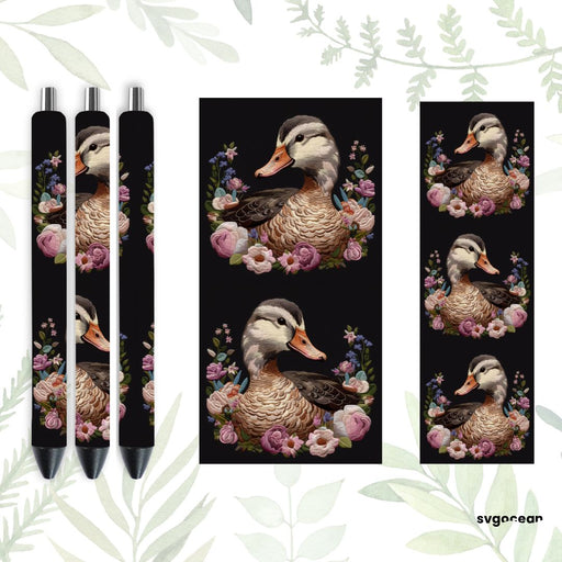 Embroidery Duck Pen Wrap - svgocean