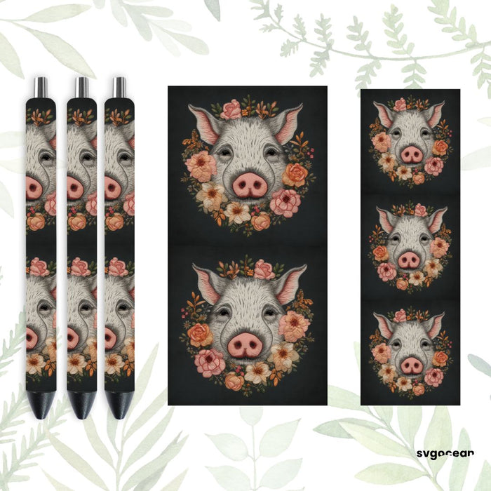 Embroidery Pig Pen Wrap - svgocean