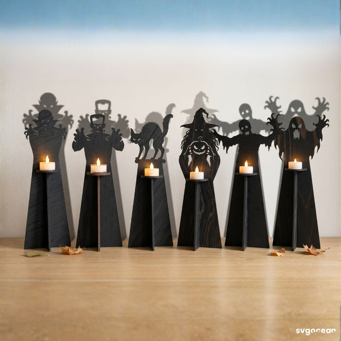 Halloween Candle Holder SVG Bundle - Svg Ocean