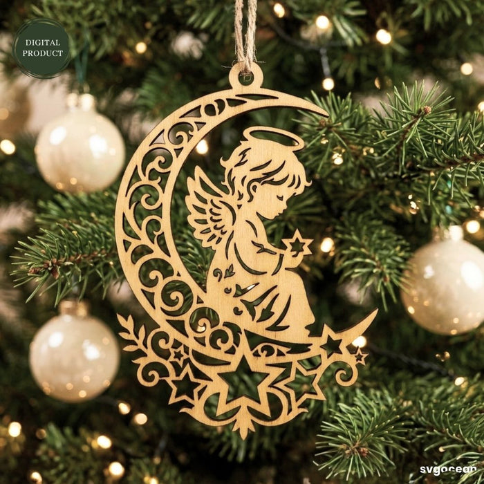 Angel Christmas Ornament SVG Bundle - Svg Ocean