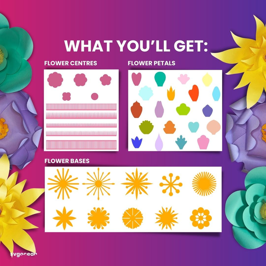Paper Flower SVG vector for instant download - Svg Ocean — svgocean