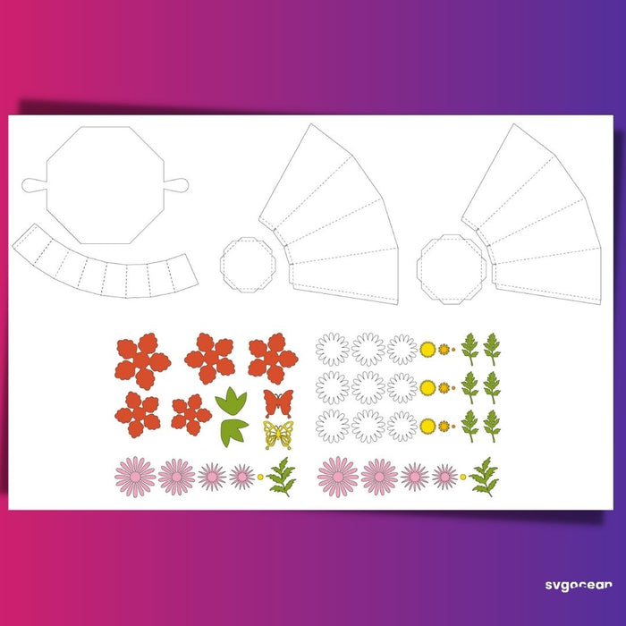 Paper Flower Bouquet SVG - Svg Ocean