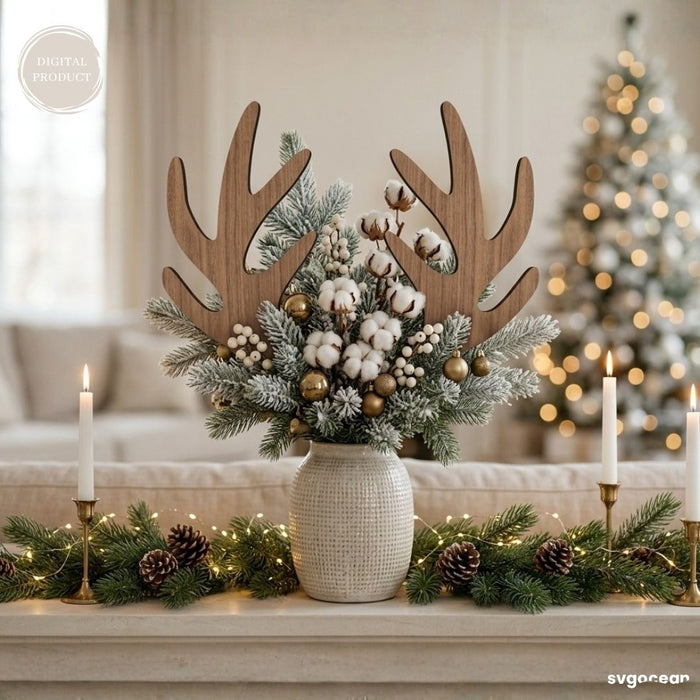 Reindeer Antler Plant Stake SVG Bundle - Svg Ocean