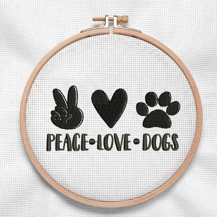 Peace Love Dogs for Machine Embroidery- Svg Ocean