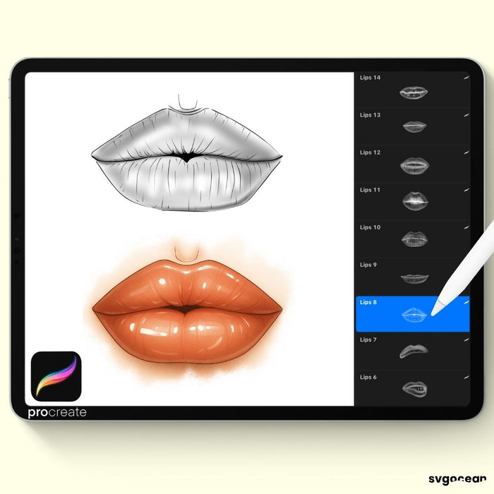 Lips Procreate Stamps - Svg Ocean