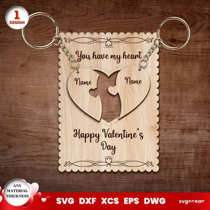 Valentine's Day Keychains Gift Cards - Svg Ocean