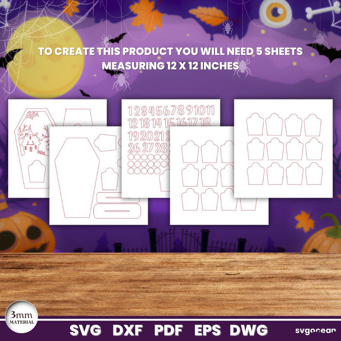 Halloween Coffin Countdown Calendar - Svg Ocean