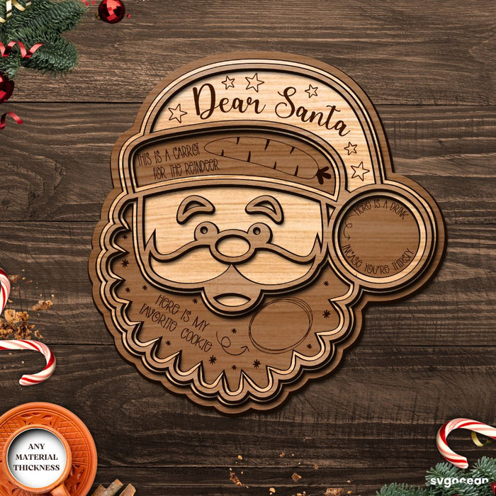 Christmas Santa Tray Laser Cut- Svg Ocean