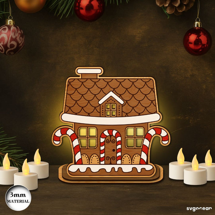 Gingerbread House Candle Holders Bundle - Svg Ocean