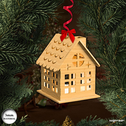 Christmas House Candle Holder SVG - Svg Ocean
