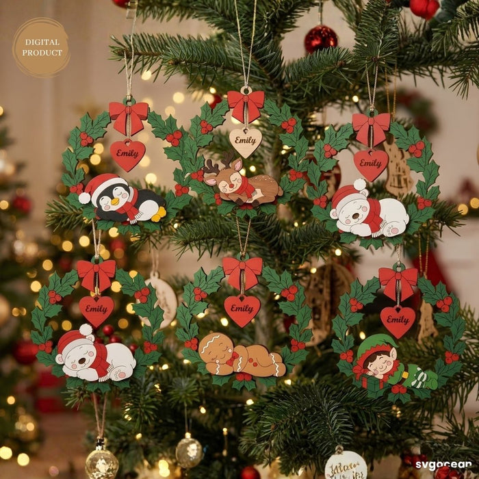 Personalized Christmas Ornaments SVG Bundle - Svg Ocean