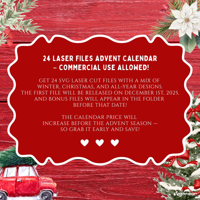 Laser Cut Advent Calendar – 24 Premium Files - Svg Ocean