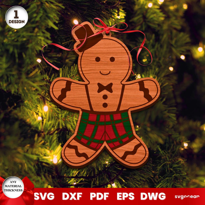 Gingerbread Man Christmas Ornaments - Svg Ocean