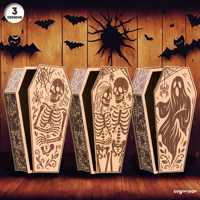 Skeleton Coffin Candy Box Bundle - Svg Ocean
