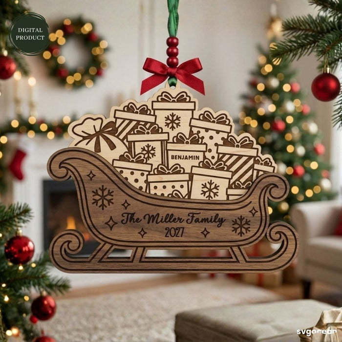 Santa Sleigh Ornaments SVG Bundle - Svg Ocean