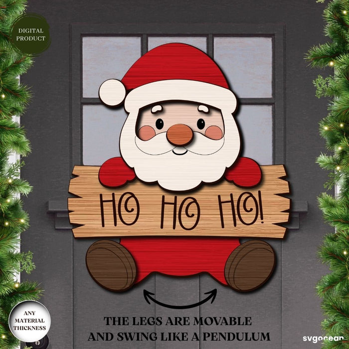 Santa Claus Door Sign Laser Cut - Svg Ocean