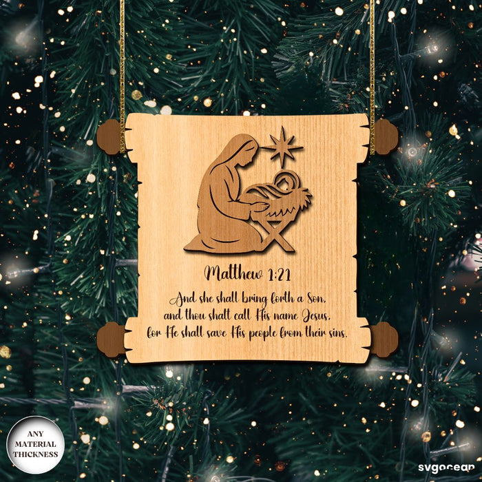 Nativity Scroll Ornaments SVG Bundle - Svg Ocean