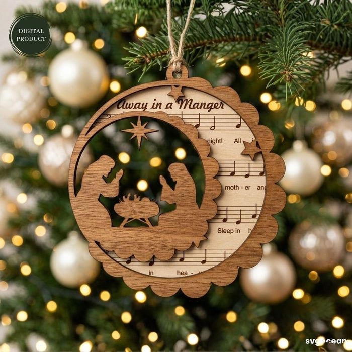 Nativity Sheet Music Ornaments SVG Bundle