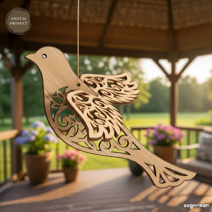 3D Hanging Birds Ornament SVG Bundle