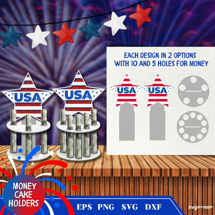 4th of July Money Cake Holder - svgocean