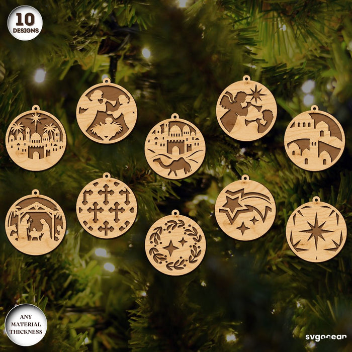 Christmas Nativity Ornament Bundle - Svg Ocean