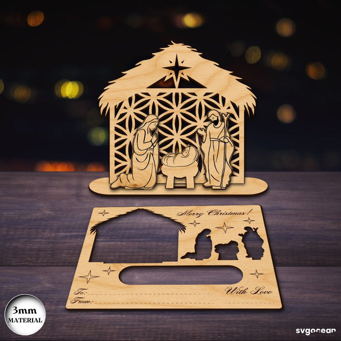 Nativity Scene Gift Cards Bundle - Svg Ocean