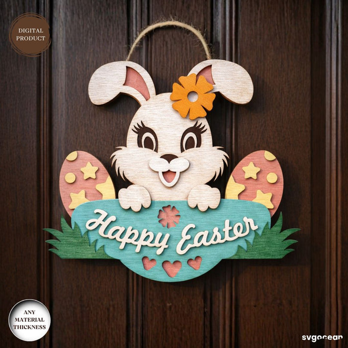Easter Bunny Door Hanger Laser Cut - Svg Ocean