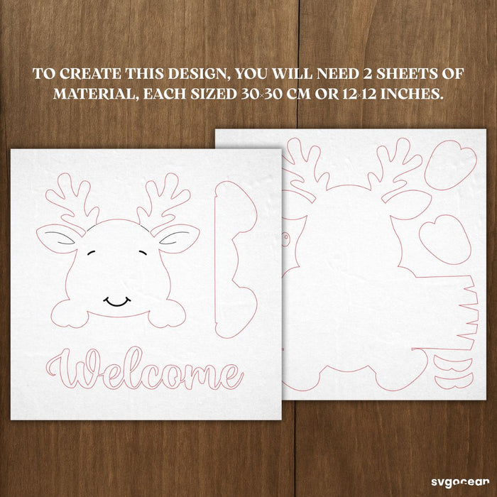 Reindeer Door Sign Laser Cut - Svg Ocean